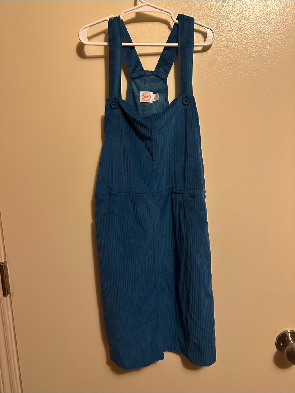 wonder nation Teal Corduroy Overall Dress